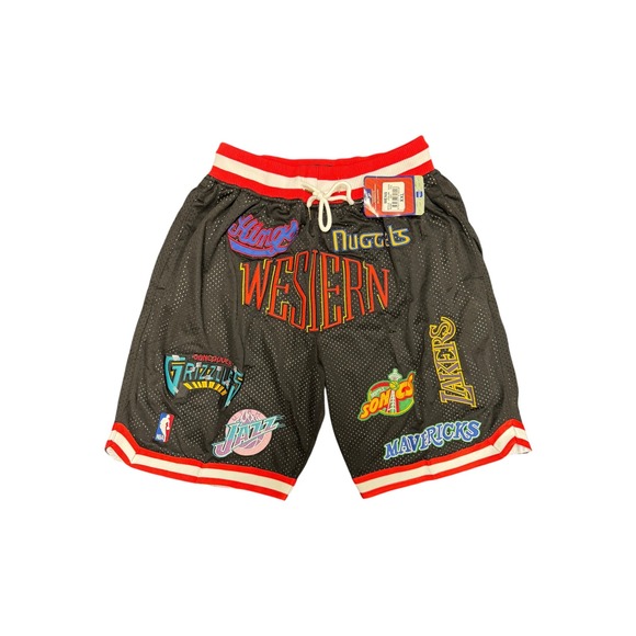 Just Don Other - Just Don NBA Basketball Shorts Mens XXL Black New Western Conference Mesh Patch